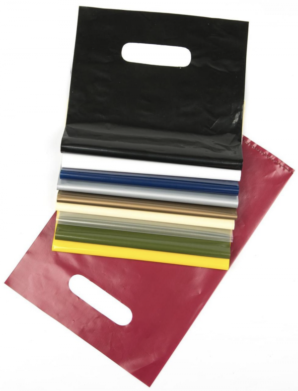 Coloured PolyThene (LDPE) Punched Handle Carrier Bags