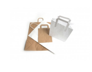 Paper Take Away Carriers - Brown & White Kraft