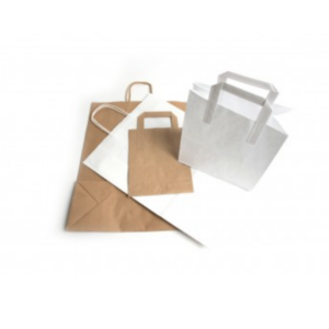 Paper Take Away Carriers - Brown & White Kraft